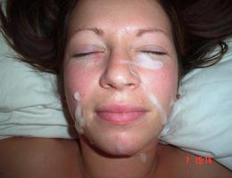 A depraved girls in lingerie facialized in action images Image 5