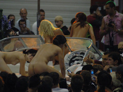 Those fascinating sextractive young women get too hot during the fantastic strip show that can't stop it turning into real porn action! Image 9