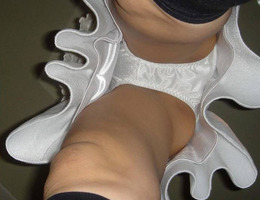 A girl in dress and panties in this outdoor upskirt galery Image 7