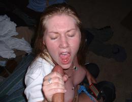An amateur babe giving her boyfriend a blowjob and taking his load gelery Image 5