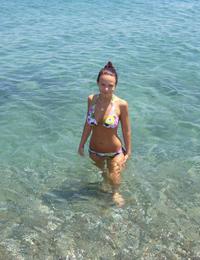 A slim girl posing on the Tenerife Image 9
