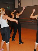 girls in spandex shorts